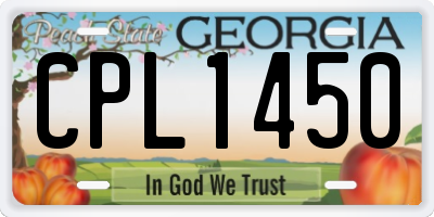 GA license plate CPL1450