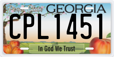 GA license plate CPL1451