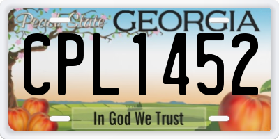GA license plate CPL1452