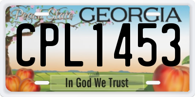 GA license plate CPL1453