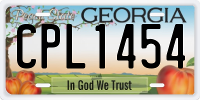 GA license plate CPL1454