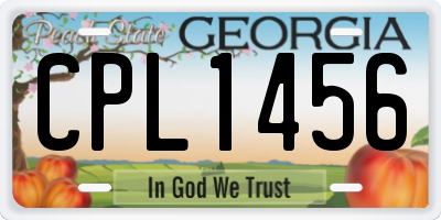 GA license plate CPL1456