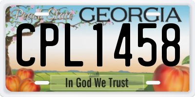 GA license plate CPL1458