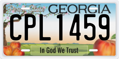 GA license plate CPL1459