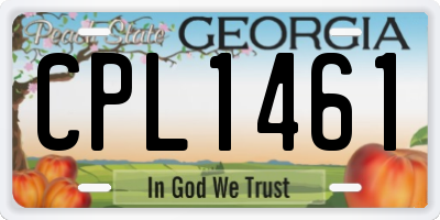 GA license plate CPL1461