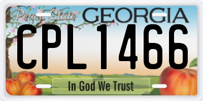 GA license plate CPL1466