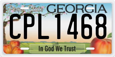 GA license plate CPL1468