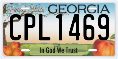 GA license plate CPL1469