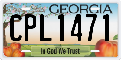 GA license plate CPL1471