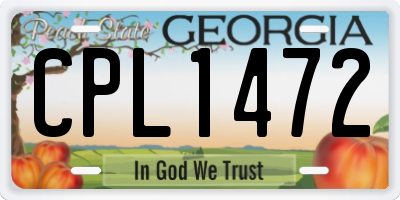 GA license plate CPL1472