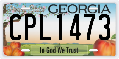 GA license plate CPL1473