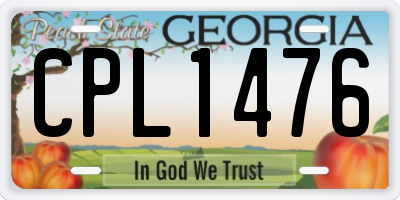 GA license plate CPL1476