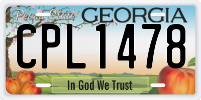 GA license plate CPL1478