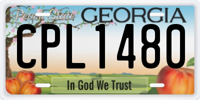 GA license plate CPL1480
