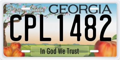 GA license plate CPL1482