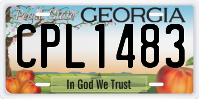 GA license plate CPL1483