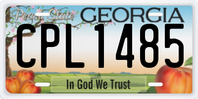 GA license plate CPL1485