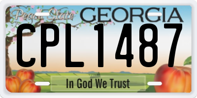 GA license plate CPL1487