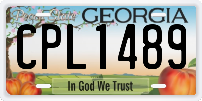 GA license plate CPL1489