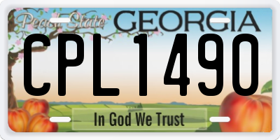 GA license plate CPL1490