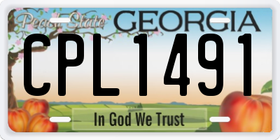 GA license plate CPL1491