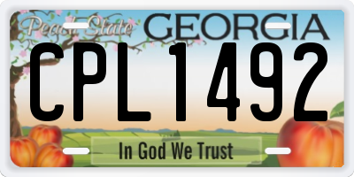GA license plate CPL1492