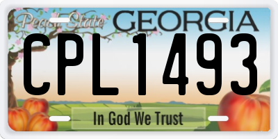 GA license plate CPL1493