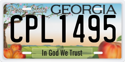 GA license plate CPL1495