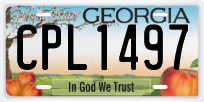 GA license plate CPL1497