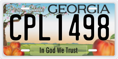 GA license plate CPL1498