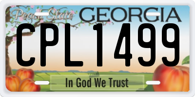 GA license plate CPL1499