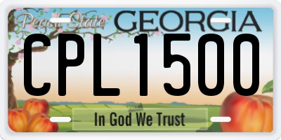 GA license plate CPL1500