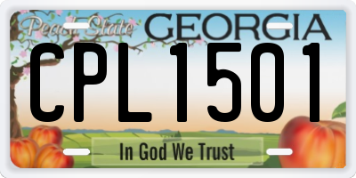 GA license plate CPL1501