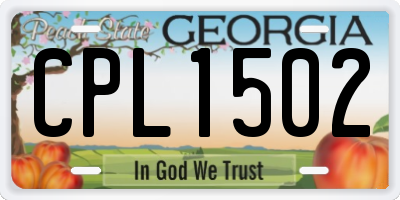 GA license plate CPL1502