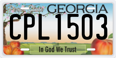 GA license plate CPL1503