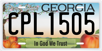GA license plate CPL1505