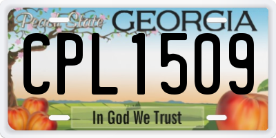 GA license plate CPL1509