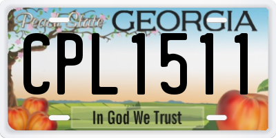 GA license plate CPL1511