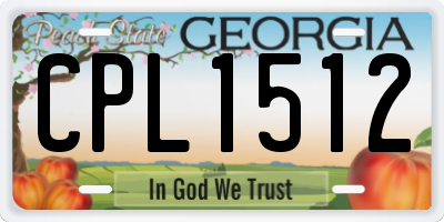 GA license plate CPL1512