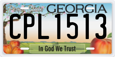 GA license plate CPL1513