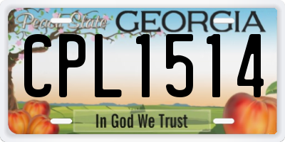 GA license plate CPL1514