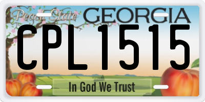 GA license plate CPL1515