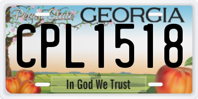 GA license plate CPL1518