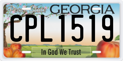 GA license plate CPL1519