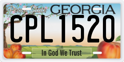 GA license plate CPL1520