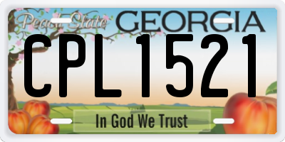 GA license plate CPL1521