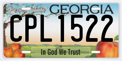 GA license plate CPL1522