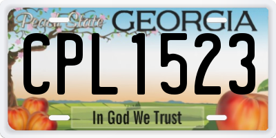 GA license plate CPL1523