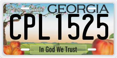 GA license plate CPL1525