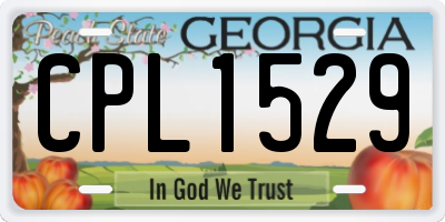 GA license plate CPL1529